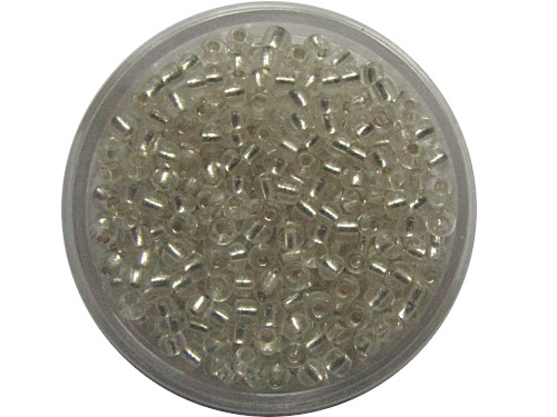 Rocailles Silbereinzug, klar, kristall, 2,6mm, 17g (0,10/g)